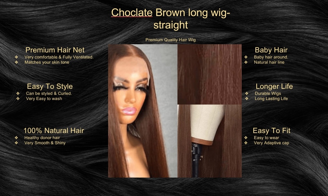Choclate Brown long wig-straight