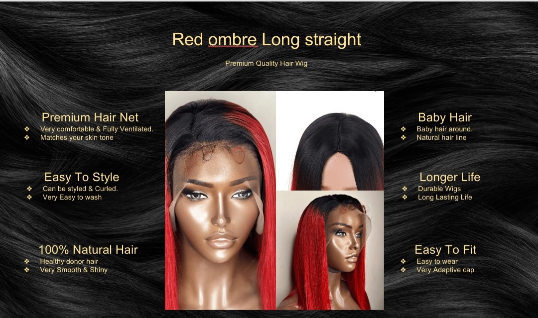 Red ombre Long straight