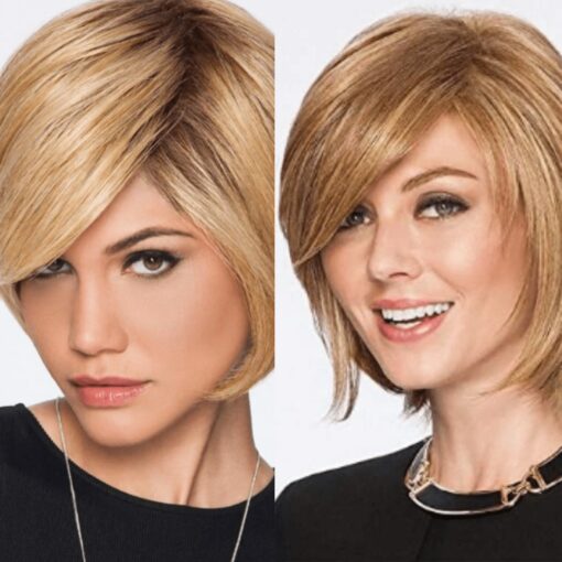 Short layered bob for thin hair blonde 1