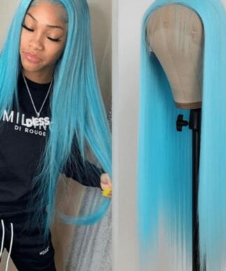 Sky blue wig-Long straight 1