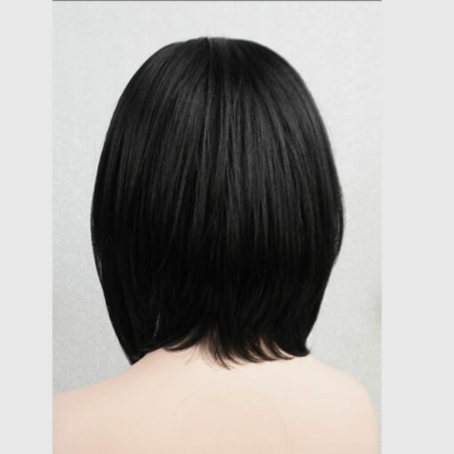 Stacked Layered Bob With Bangs-Straight Black4