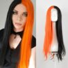black and orange wig Long straight1