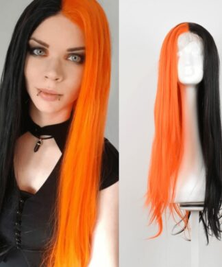 black and orange wig-Long straight1