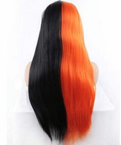 black and orange wig Long straight2