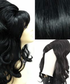 black beehive wig long curly 3