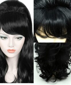 black beehive wig long curly 4