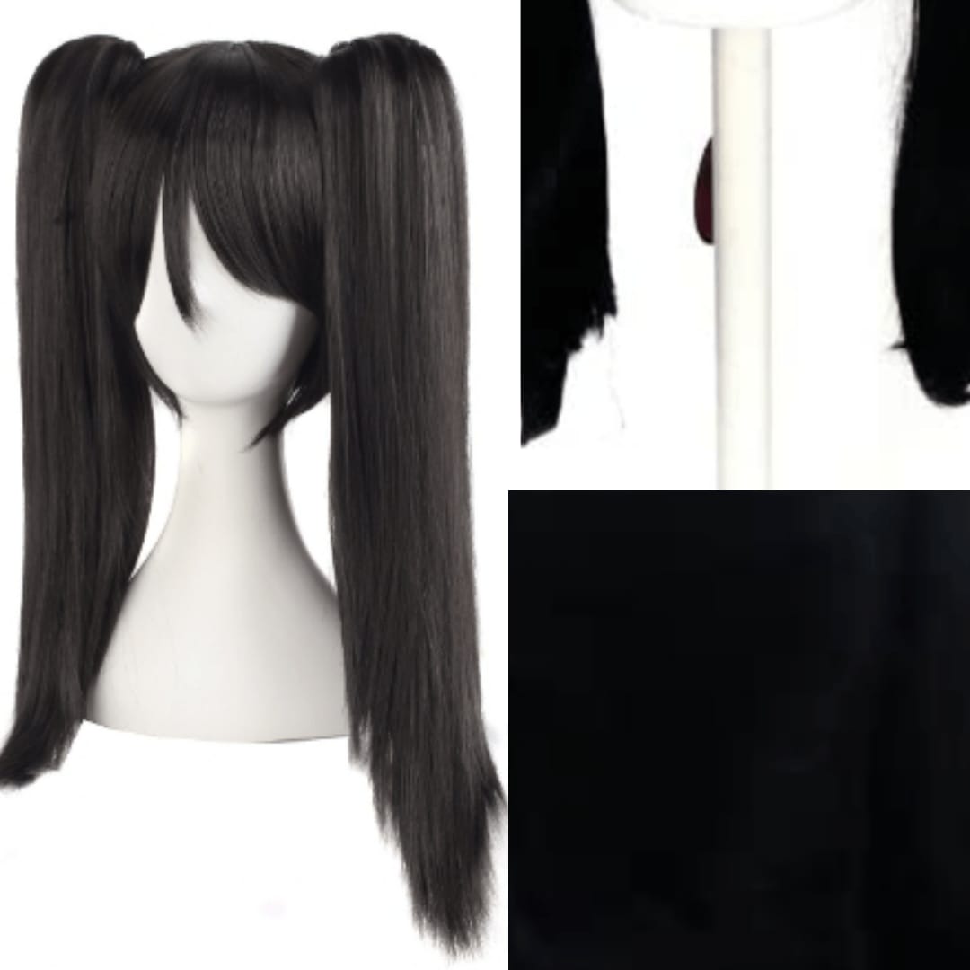 Black Pigtail Wig-Long Straight Concocted With 100% Virgin Hair, 150% ...