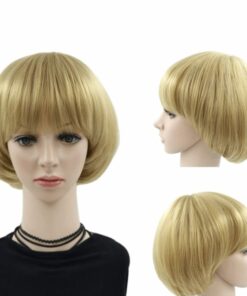 blonde bowl cut wig short straight 4