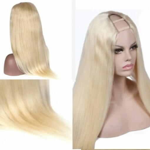 blonde u part wig-long straight 2