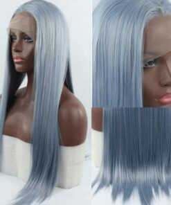 blue grey wig long straight 3