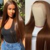 brown frontal wig long straight 1