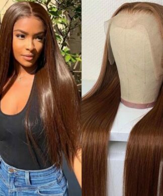 brown frontal wig-long straight 1