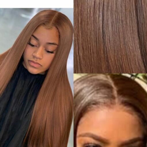 brown frontal wig long straight 3