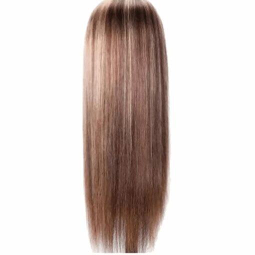 brown with blonde highlights wig-Long straight 4