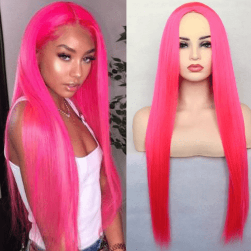cheap pink wig straight long1