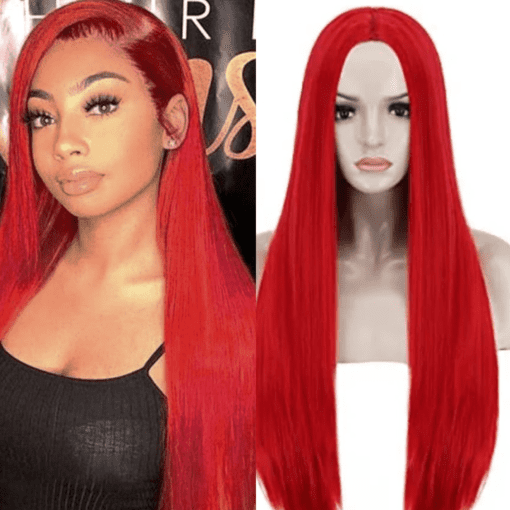 cheap red wig straight long1