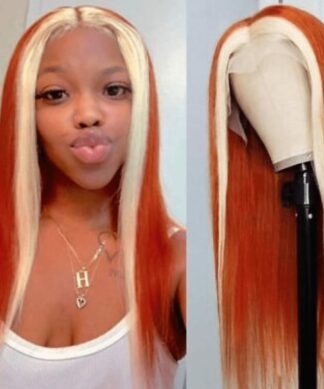 ginger wig with blonde highlights-long straight 1
