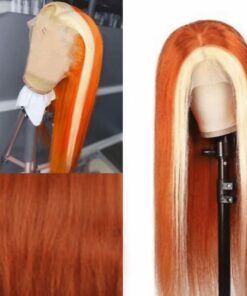 ginger wig with blonde highlights long straight 2