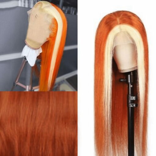 ginger wig with blonde highlights-long straight 2