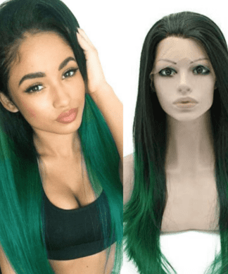 green ombre wig-straight long(1)