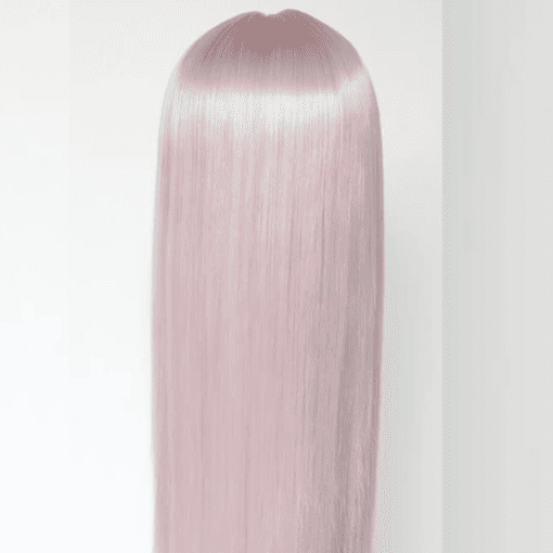 light pink lace front wig-straight long(4)