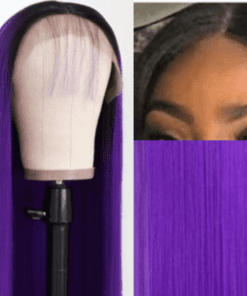 ombre purple lace front wig straight long2