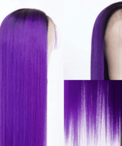 ombre purple lace front wig straight long3