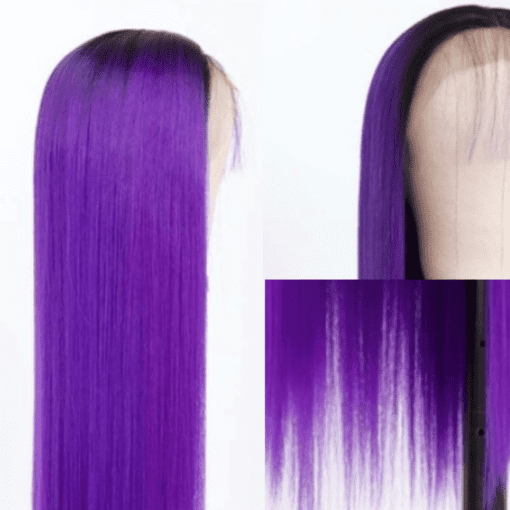 ombre purple lace front wig straight long3