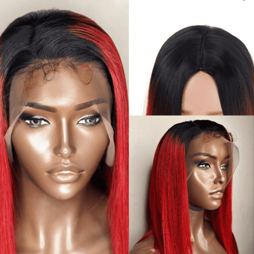 ombre red wigs straight long2