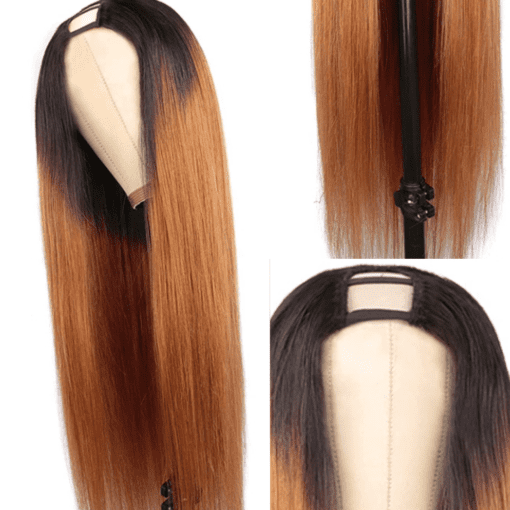 ombre u part wig-straight long(2)