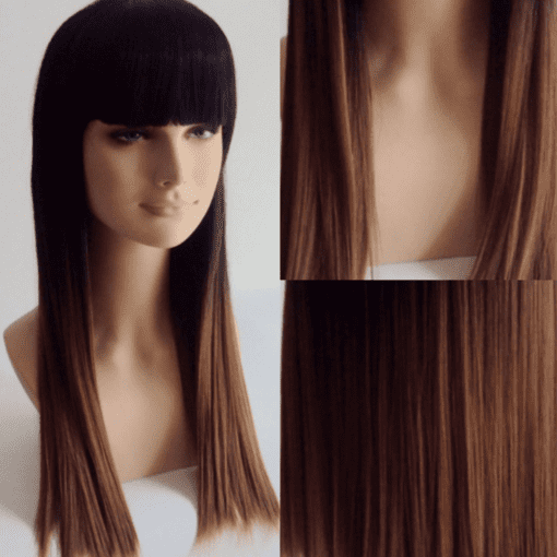 ombre wig with bangs﻿-straight long(3)