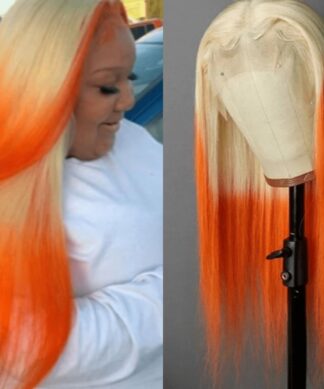 orange and blonde wig-long straight 1