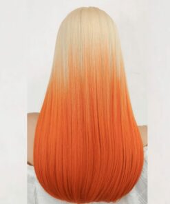 orange and blonde wig long straight 2