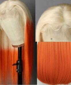 orange and blonde wig long straight 4