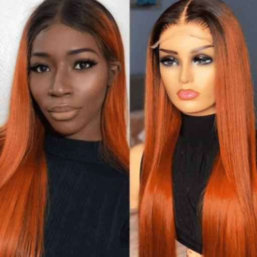 orange ombre wig-straight long(1)