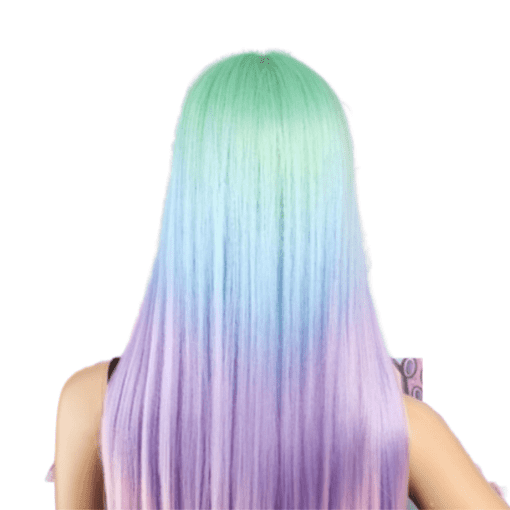 pastel rainbow lace front wig-straight long(4)