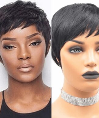 pixie wigs for black women-Bob straight black 1