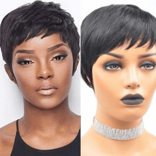 pixie wigs for black women-Bob straight black 1