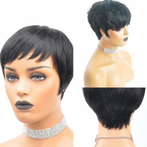 pixie wigs for black women-Bob straight black 4