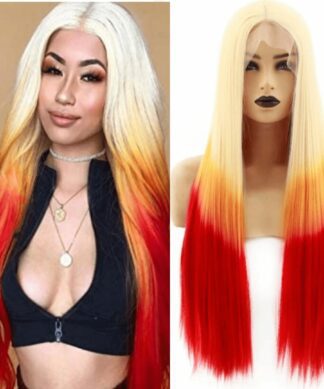 red and blonde wig-long straight 1
