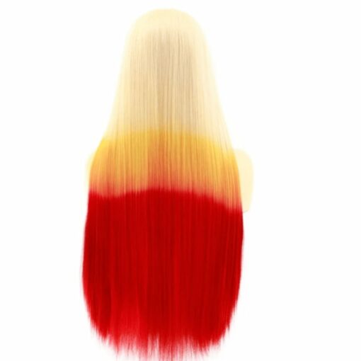 red and blonde wig long straight 2