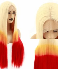 red and blonde wig long straight 3