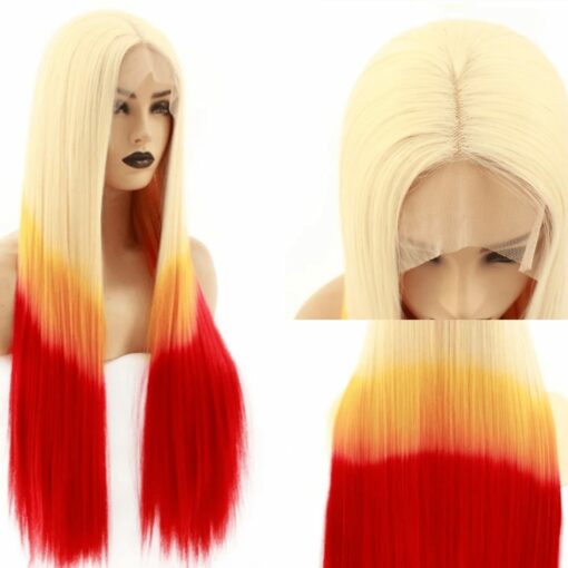 red and blonde wig-long straight 3