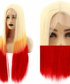 red and blonde wig long straight 4