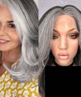 salt and pepper wigs for black women-short straight 1