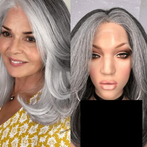 salt and pepper wigs for black women-short straight 1