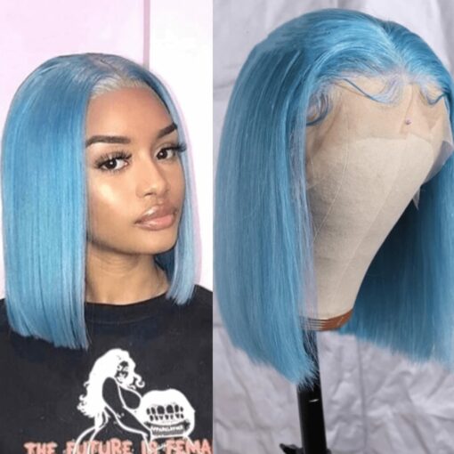 short light blue wig straight 1