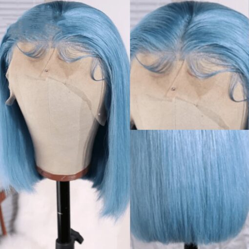 short light blue wig straight 2