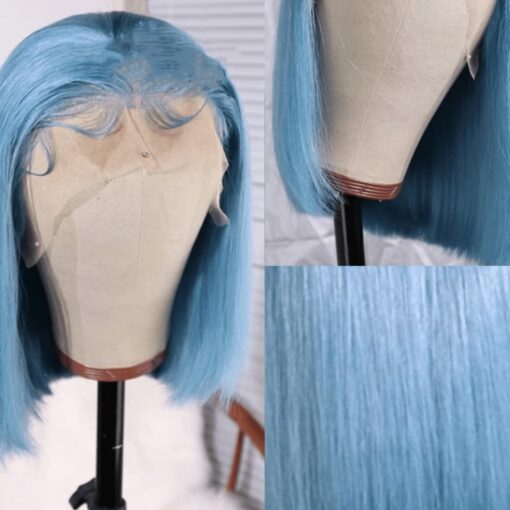 short light blue wig straight 3