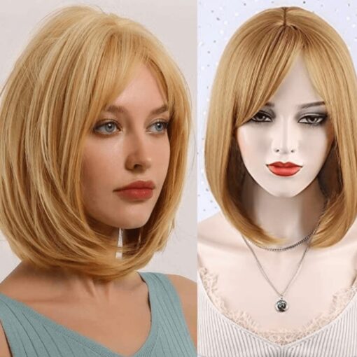 strawberry blonde bob wig-straight 1